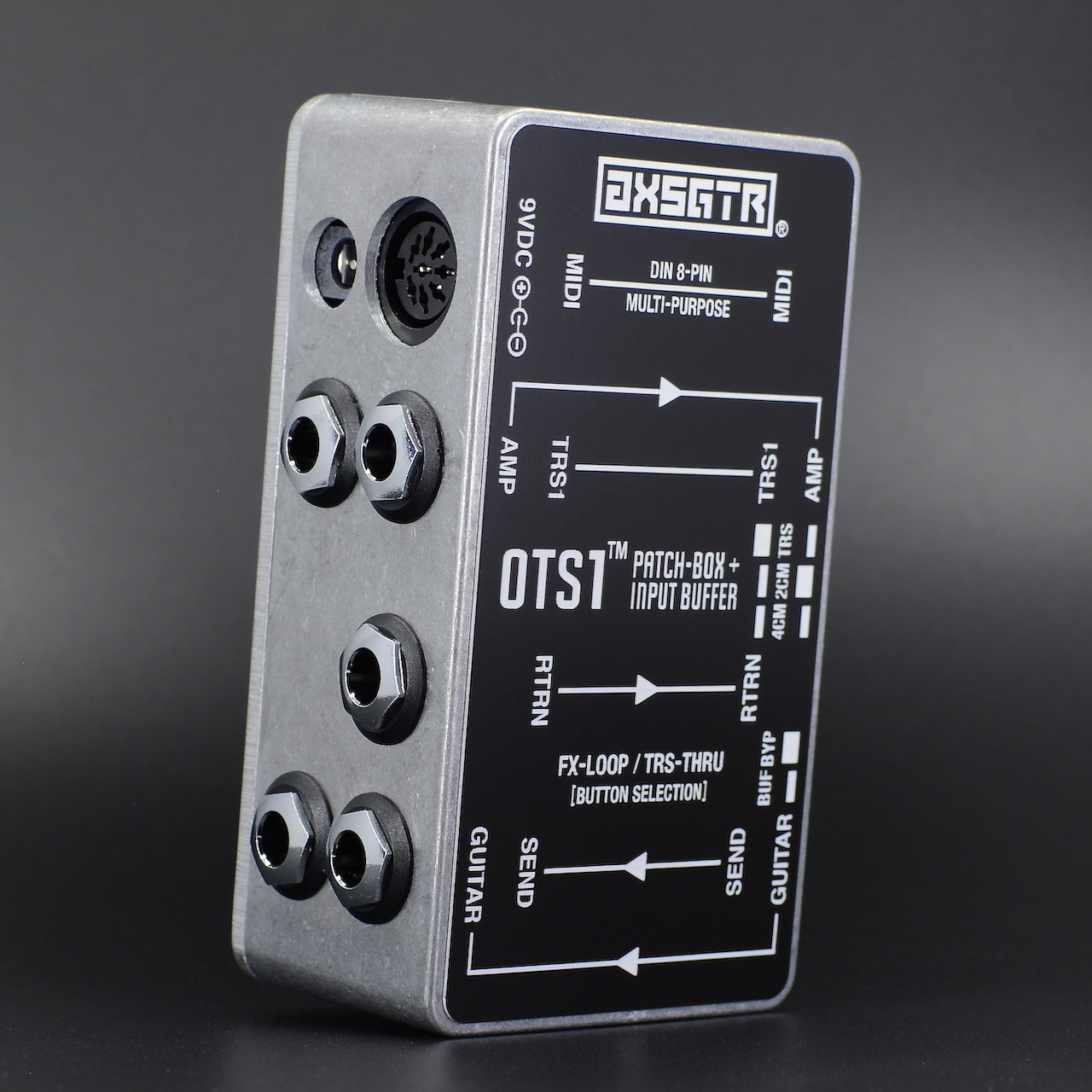 axess electronics axsgtr OTS1 pedalboard patchbox guitar input buffer