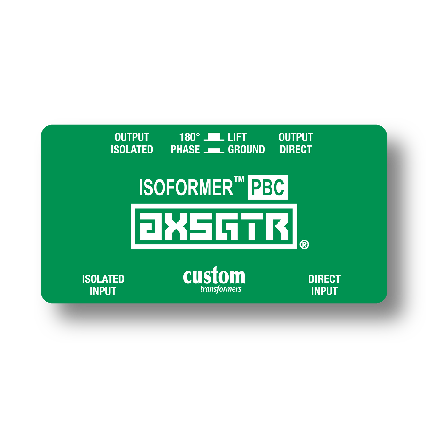 axess electronics axsgtr CT4P isoformer PBC guitar trs splitter ground loop hum noise eliminator rjm mastermind megx pbc6x pbc10 isolator green