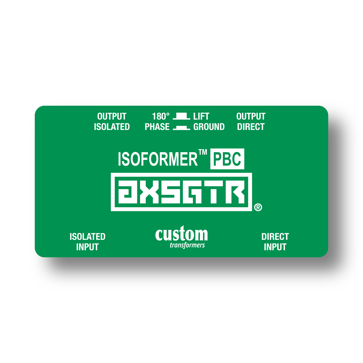 axess electronics axsgtr CT4P isoformer PBC guitar trs splitter ground loop hum noise eliminator rjm mastermind megx pbc6x pbc10 isolator green