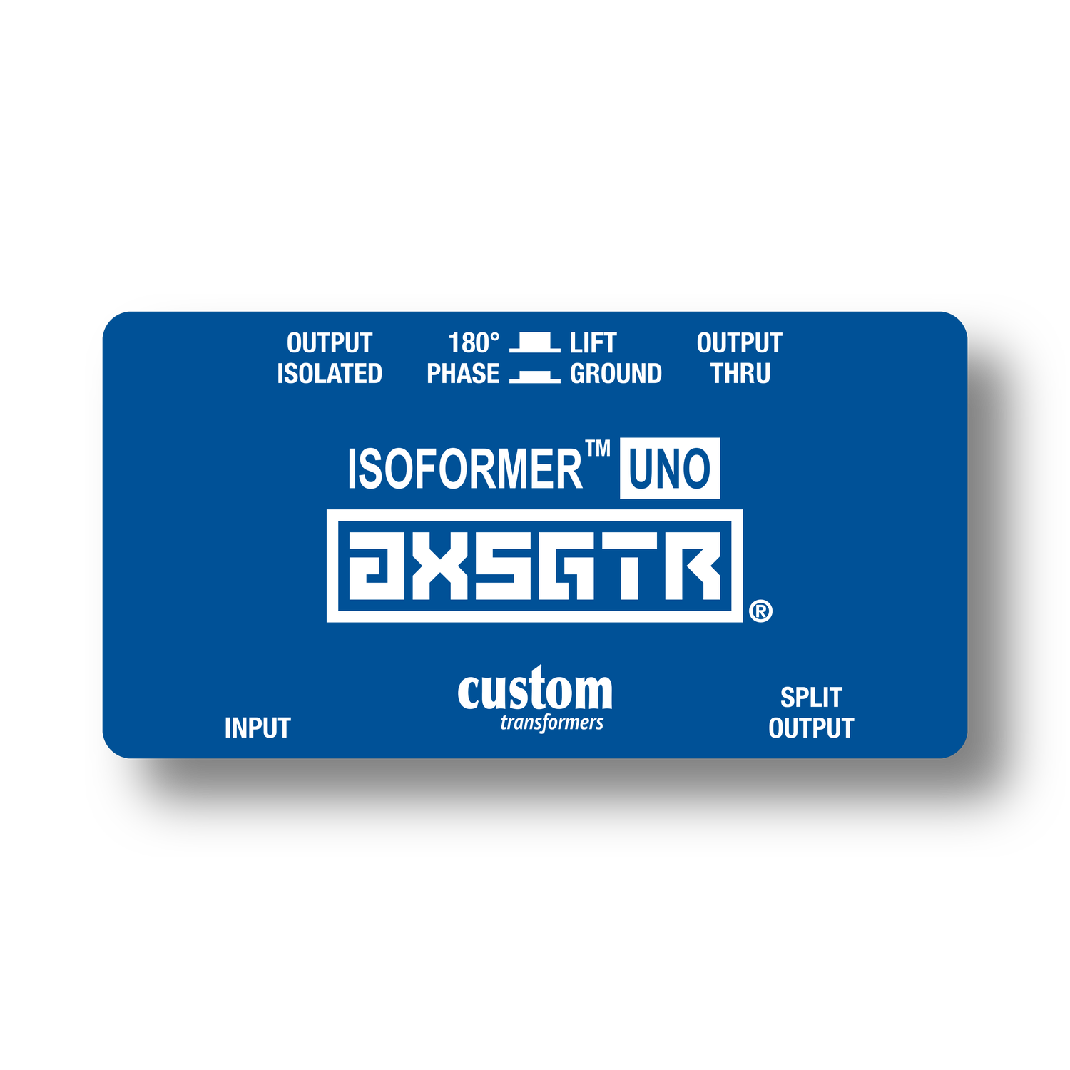 axess electronics axsgtr CT4U isoformer UNO guitar amp splitter ground loop hum noise eliminator balanced long line send receive amplifier simulator pedal mono isolator blue