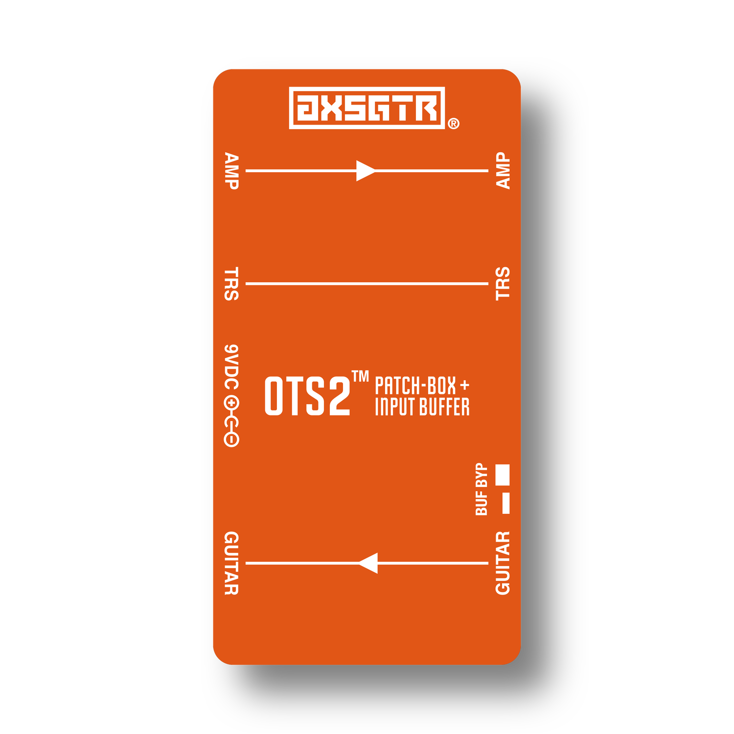axess electronics axsgtr OTS2 pedalboard patchbox guitar input buffer orange