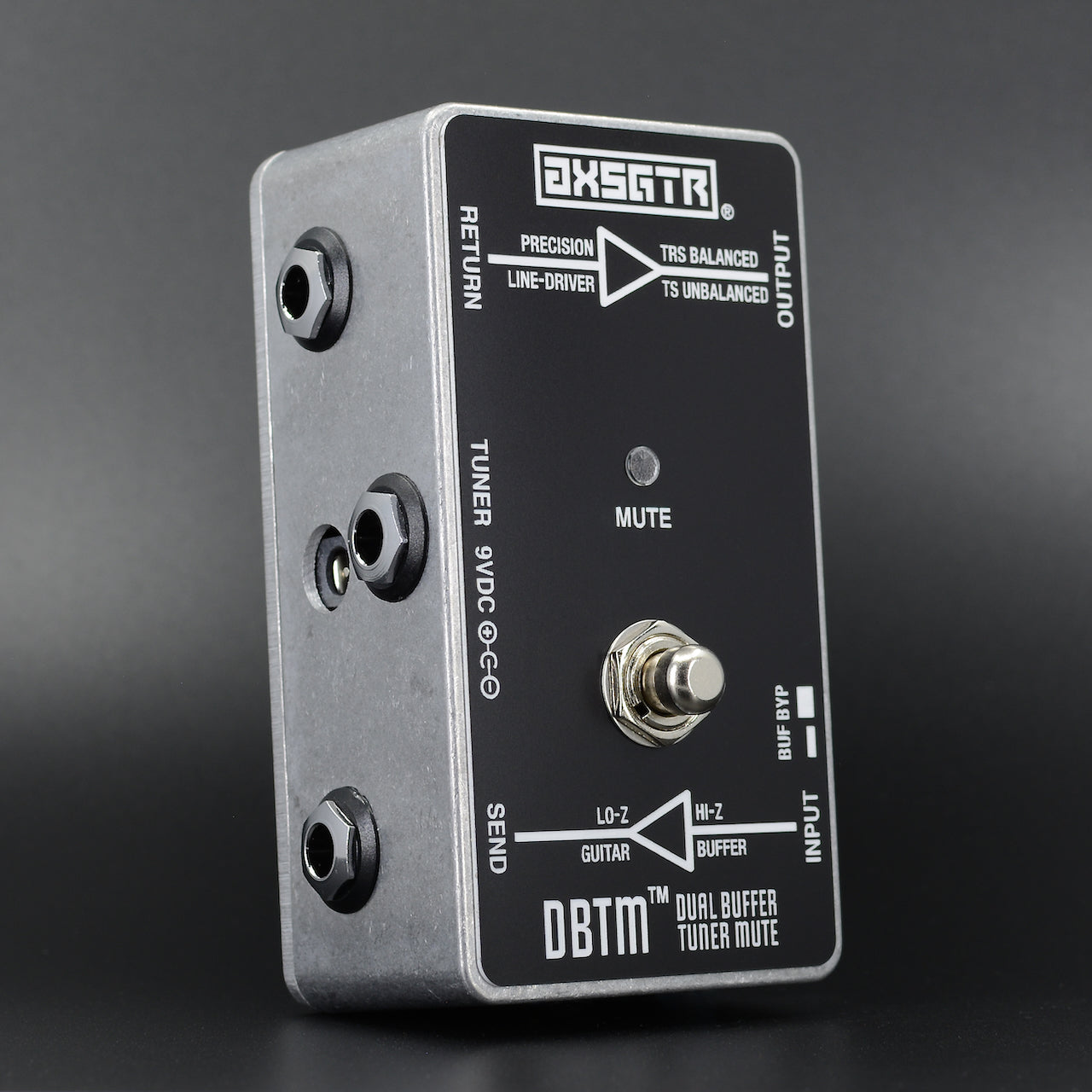 axess electronics axsgtr DBTM dual buffer tuner mute pedalboard interface patchbox guitar input buffer output buffer line driver