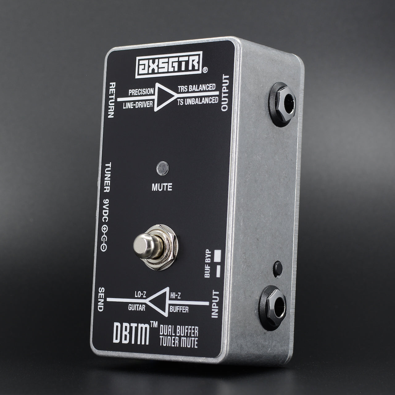 axess electronics axsgtr DBTM dual buffer tuner mute pedalboard interface patchbox guitar input buffer output buffer line driver