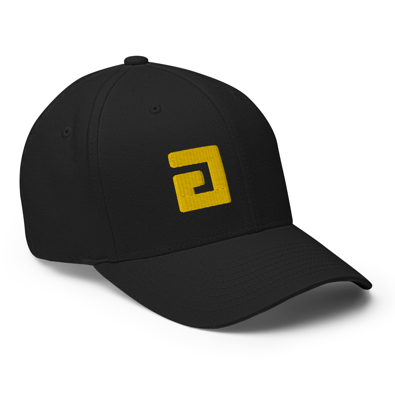 axsgtr axess electronics guitar music industry branded merchandise swag flexfit closed back baseball cap hat black yellow