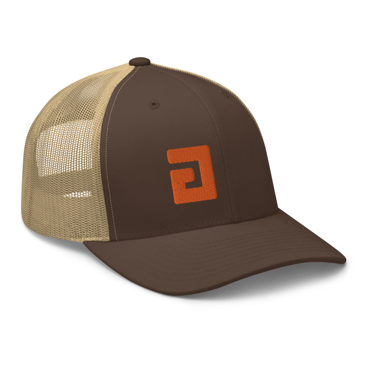 axsgtr axess electronics guitar music industry branded merchandise swag trucker cap hat brown khaki orange