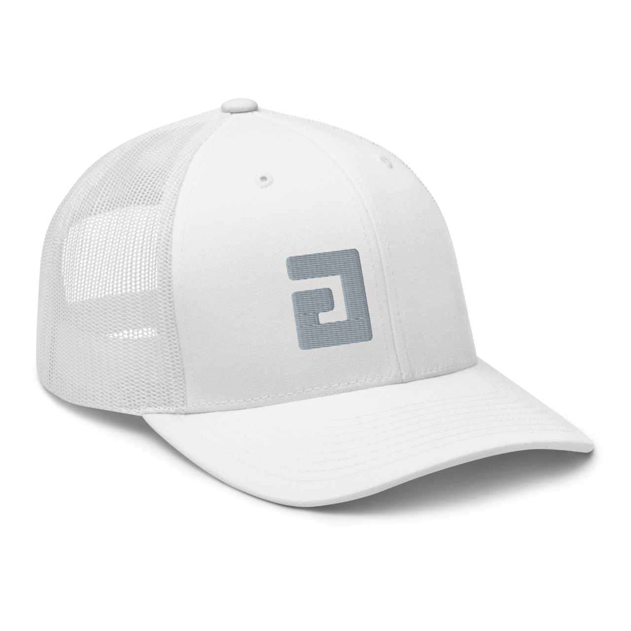 axsgtr axess electronics guitar music industry branded merchandise swag trucker cap hat white grey