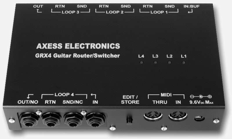 axess electronics grx4 true bypass guitar effect pedal rack midi loop router switcher
